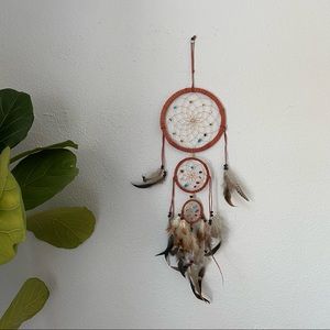 SOLD-Suede Beaded Dream Catcher